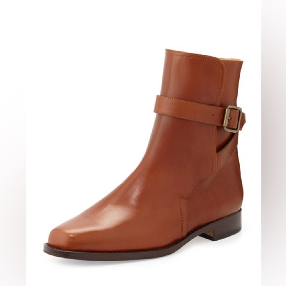 Manolo Blahnik Sultana Buckled Flat Ankle Boot